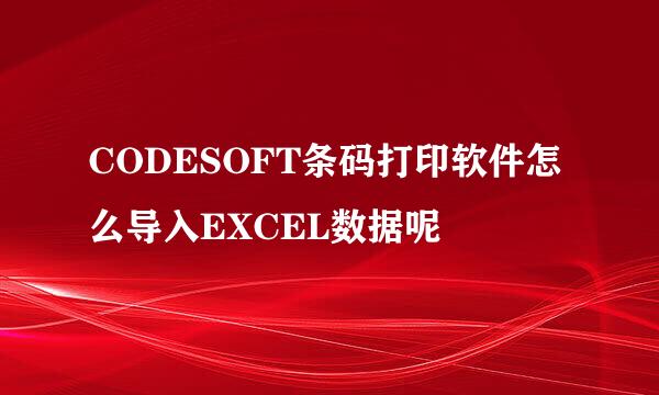 CODESOFT条码打印软件怎么导入EXCEL数据呢