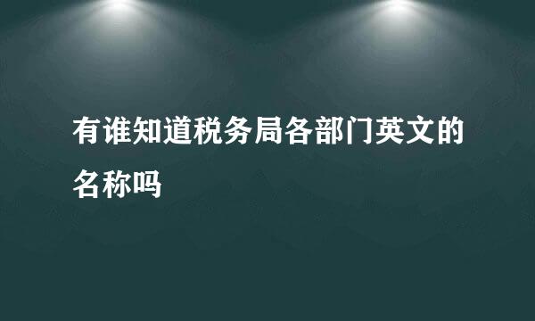 有谁知道税务局各部门英文的名称吗