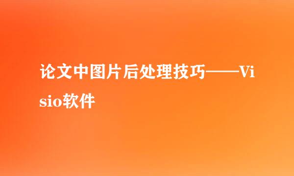 论文中图片后处理技巧——Visio软件