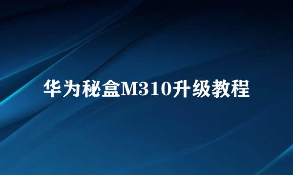 华为秘盒M310升级教程