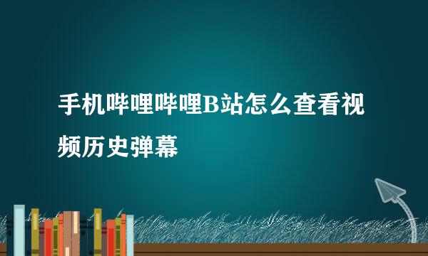 手机哔哩哔哩B站怎么查看视频历史弹幕
