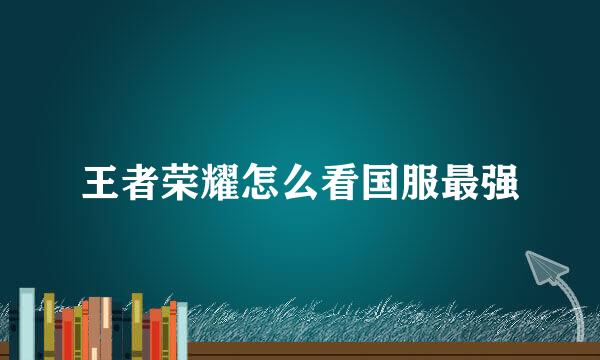 王者荣耀怎么看国服最强