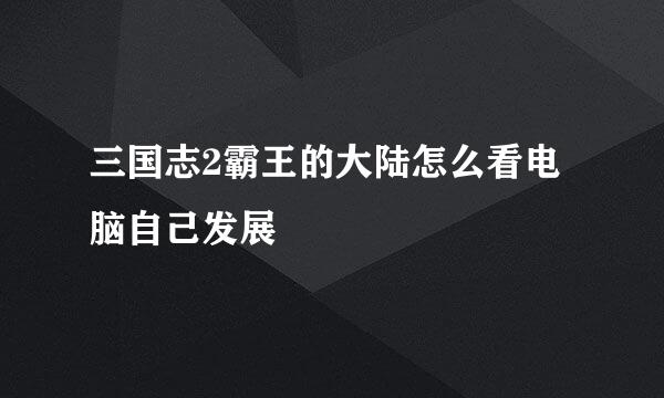 三国志2霸王的大陆怎么看电脑自己发展