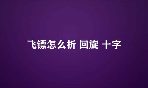 飞镖怎么折 回旋 十字