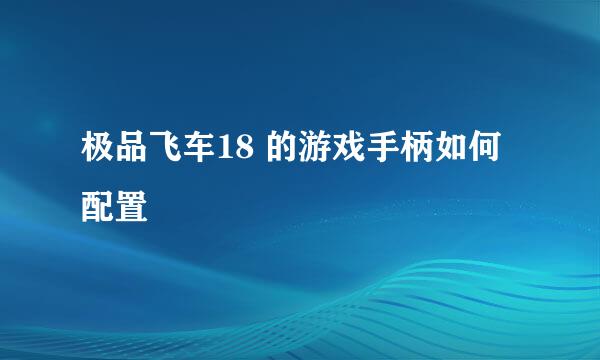 极品飞车18 的游戏手柄如何配置