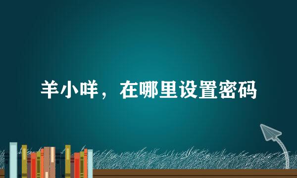 羊小咩，在哪里设置密码