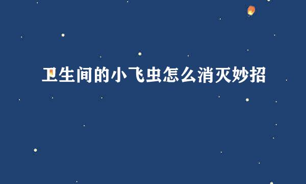 卫生间的小飞虫怎么消灭妙招