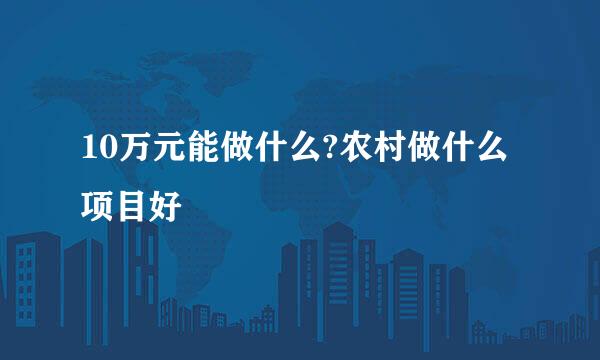 10万元能做什么?农村做什么项目好
