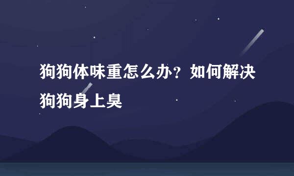 狗狗体味重怎么办？如何解决狗狗身上臭
