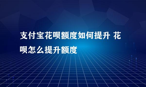 支付宝花呗额度如何提升 花呗怎么提升额度