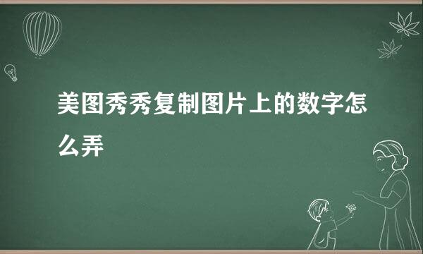 美图秀秀复制图片上的数字怎么弄