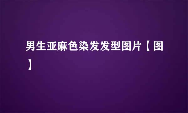 男生亚麻色染发发型图片【图】