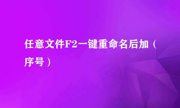 任意文件F2一键重命名后加（序号）