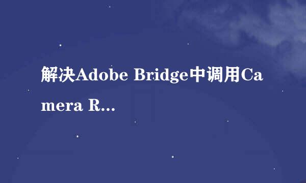 解决Adobe Bridge中调用Camera Raw 报错