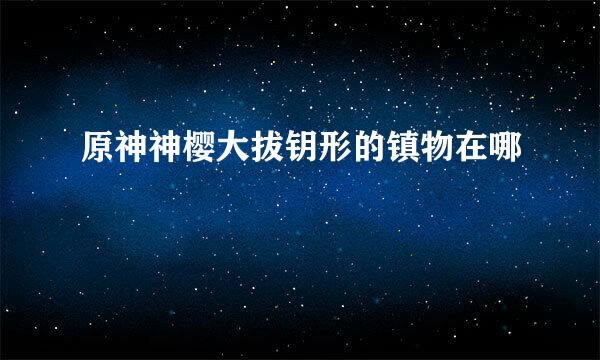 原神神樱大拔钥形的镇物在哪
