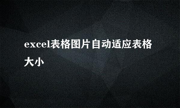 excel表格图片自动适应表格大小