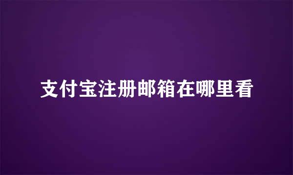 支付宝注册邮箱在哪里看