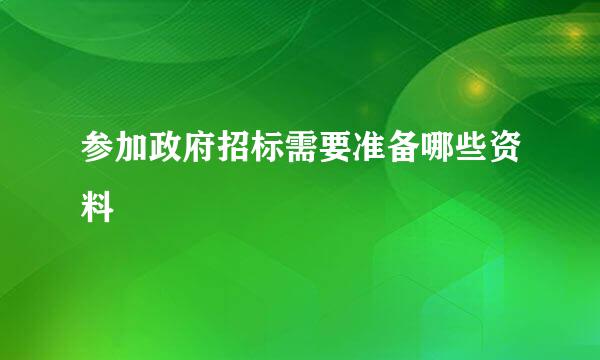 参加政府招标需要准备哪些资料