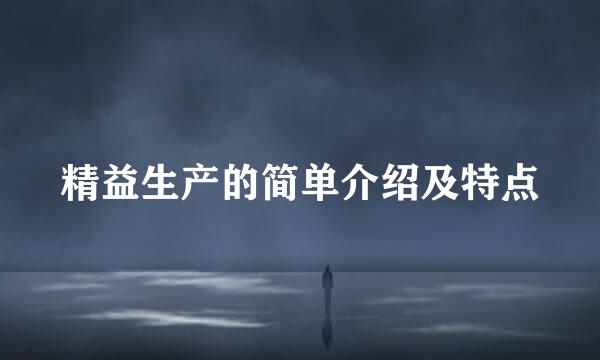 精益生产的简单介绍及特点