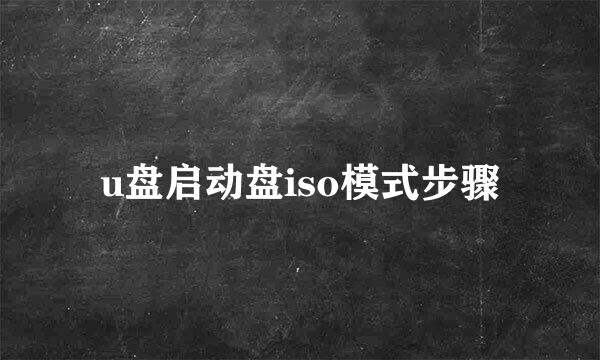 u盘启动盘iso模式步骤