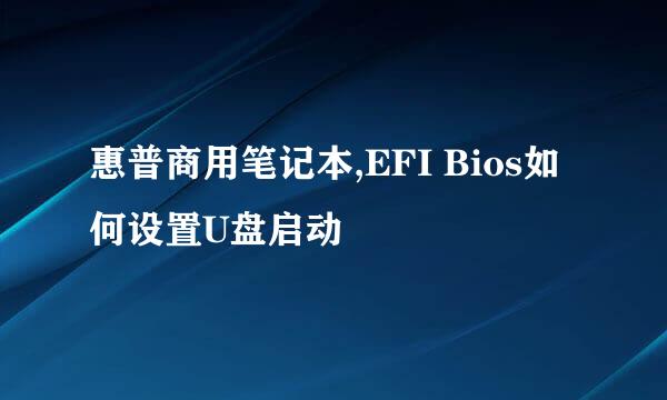 惠普商用笔记本,EFI Bios如何设置U盘启动