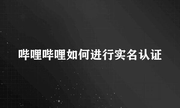 哔哩哔哩如何进行实名认证