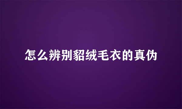 怎么辨别貂绒毛衣的真伪