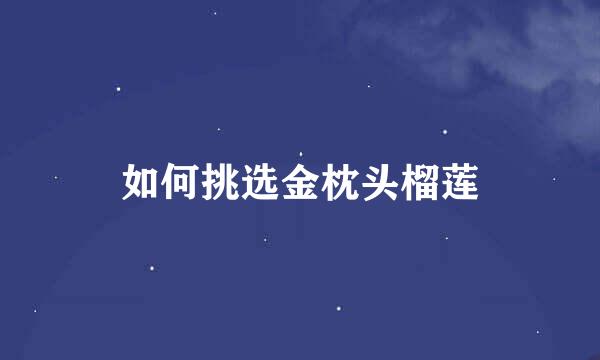 如何挑选金枕头榴莲