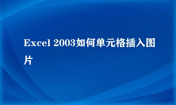 Excel 2003如何单元格插入图片