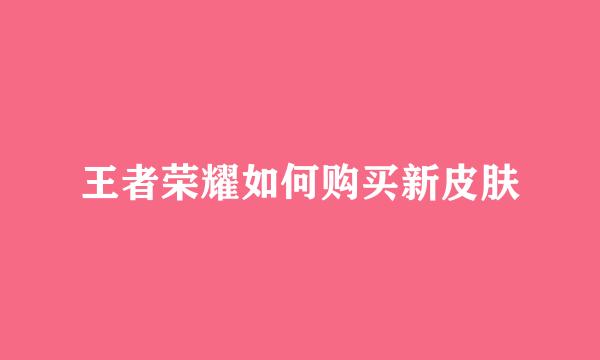 王者荣耀如何购买新皮肤