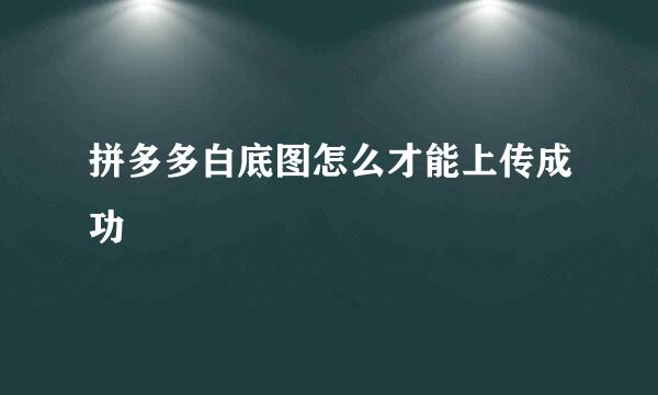 拼多多白底图怎么才能上传成功