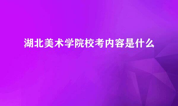 湖北美术学院校考内容是什么