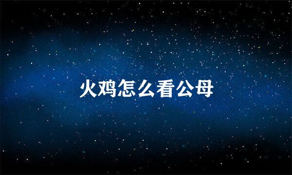 火鸡怎么看公母