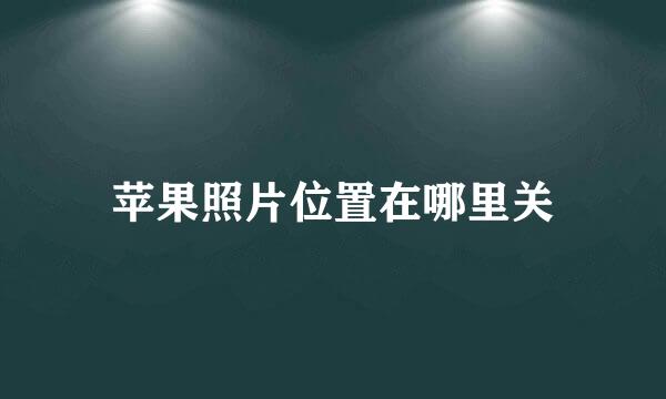 苹果照片位置在哪里关