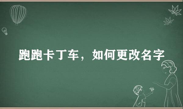 跑跑卡丁车，如何更改名字