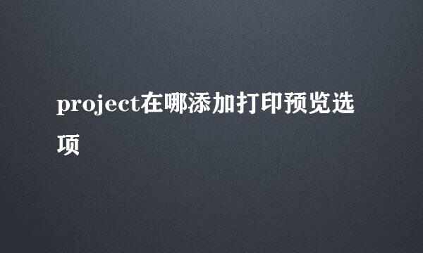 project在哪添加打印预览选项