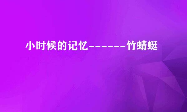 小时候的记忆------竹蜻蜓