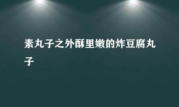 素丸子之外酥里嫩的炸豆腐丸子