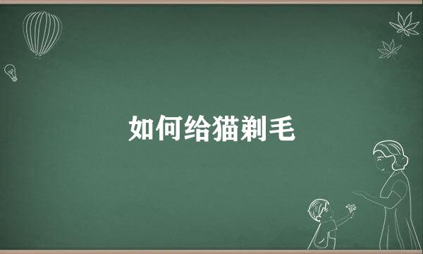 如何给猫剃毛