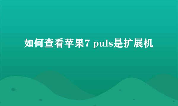 如何查看苹果7 puls是扩展机