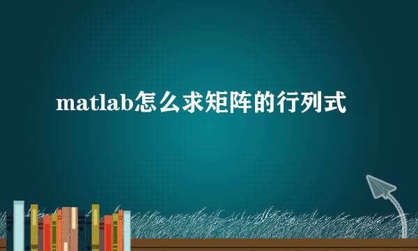 matlab怎么求矩阵的行列式