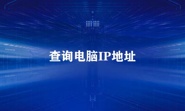 查询电脑IP地址