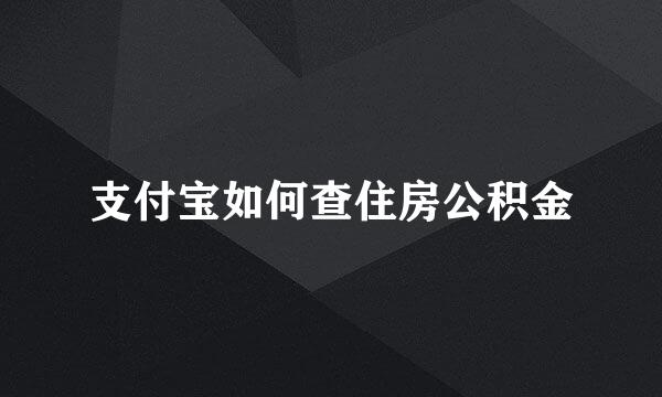 支付宝如何查住房公积金