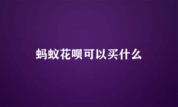 蚂蚁花呗可以买什么