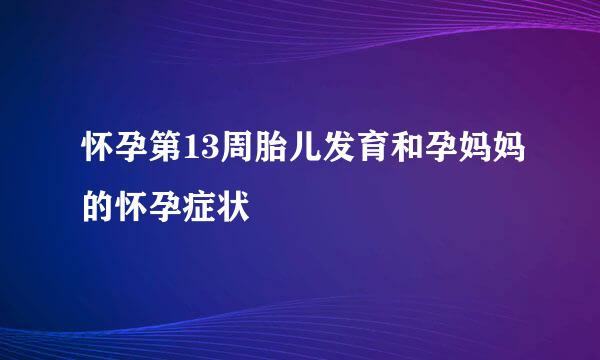 怀孕第13周胎儿发育和孕妈妈的怀孕症状