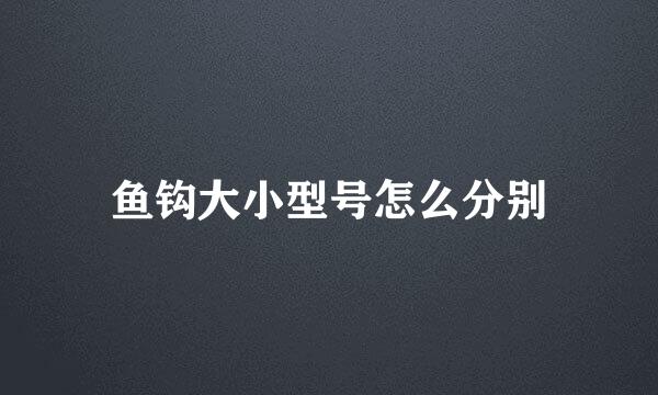 鱼钩大小型号怎么分别