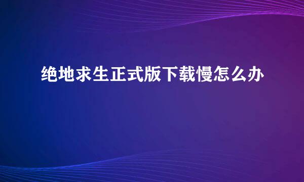 绝地求生正式版下载慢怎么办