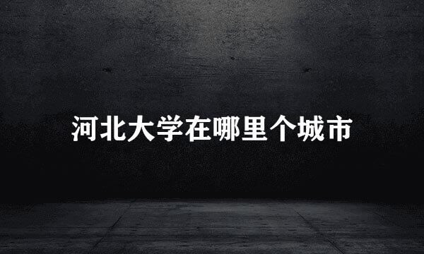 河北大学在哪里个城市