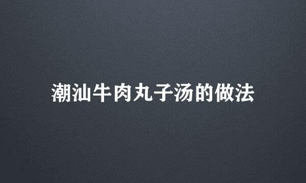 潮汕牛肉丸子汤的做法