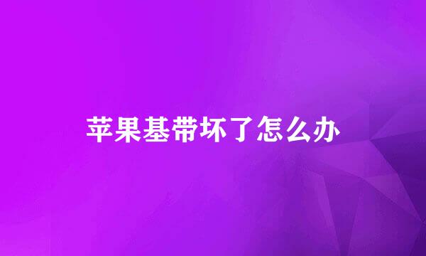 苹果基带坏了怎么办